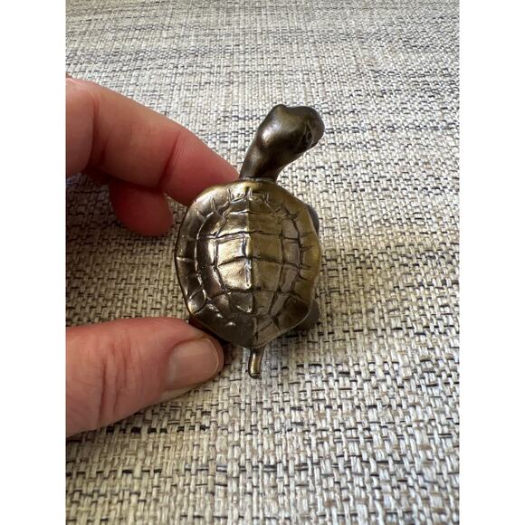 Vintage Brass Turtle Figure Tortoise Chinese Feng Shui God Turtle LJS 1985 - Picture 5 of 5